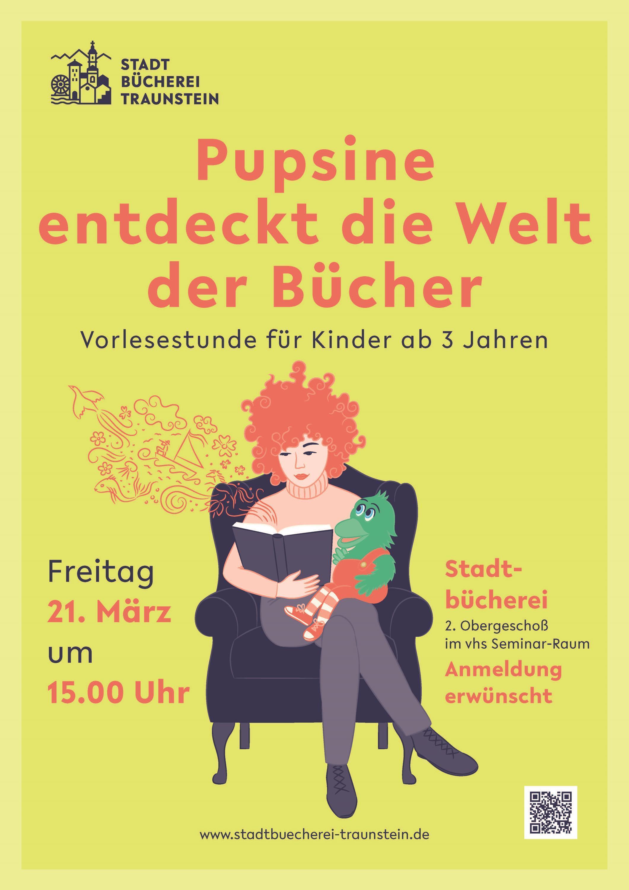 20250127 Stadtbuecherei Pupsine Poster A3 21Maerz