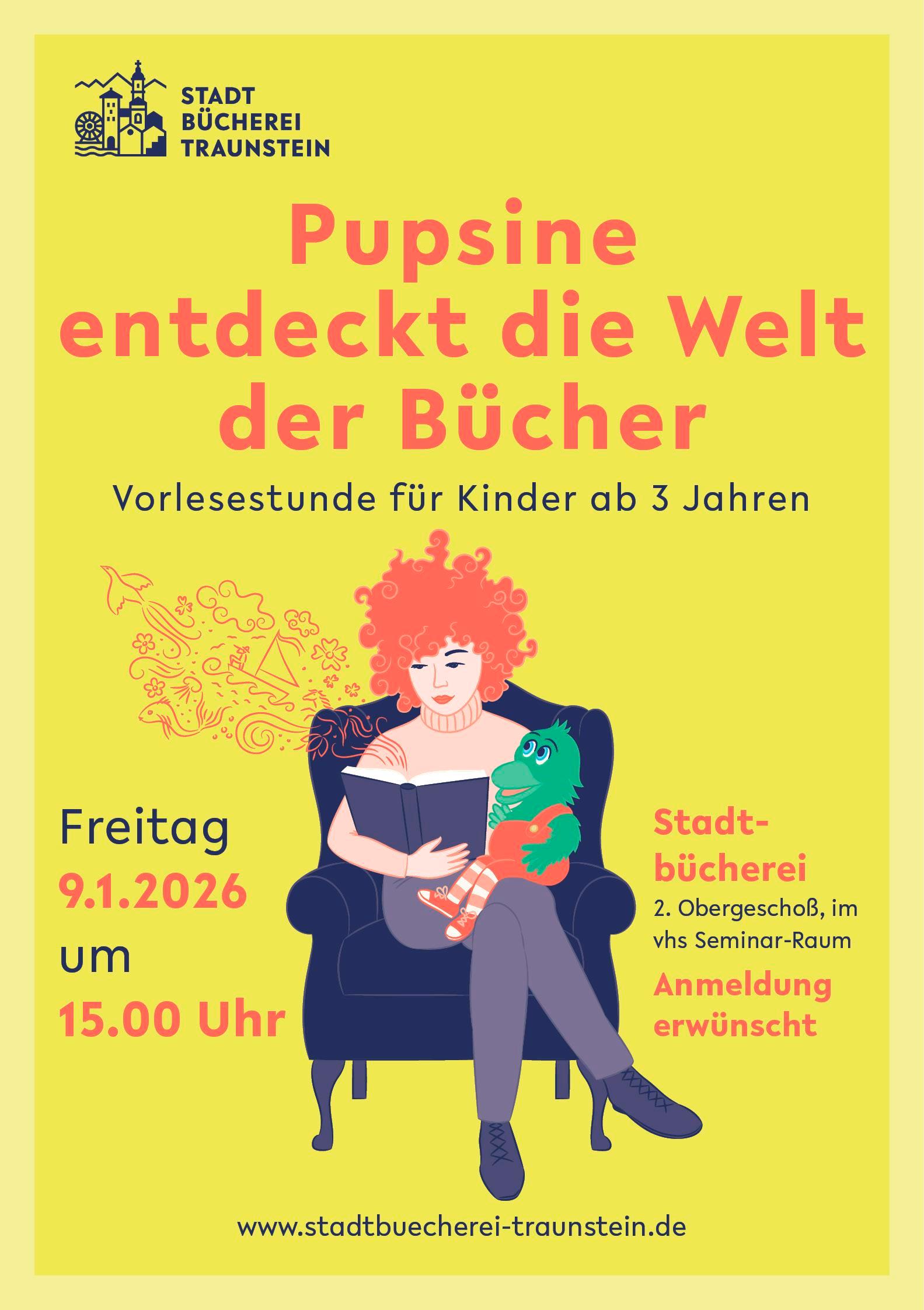 Pupsine entdeckt die Welt der Bücher