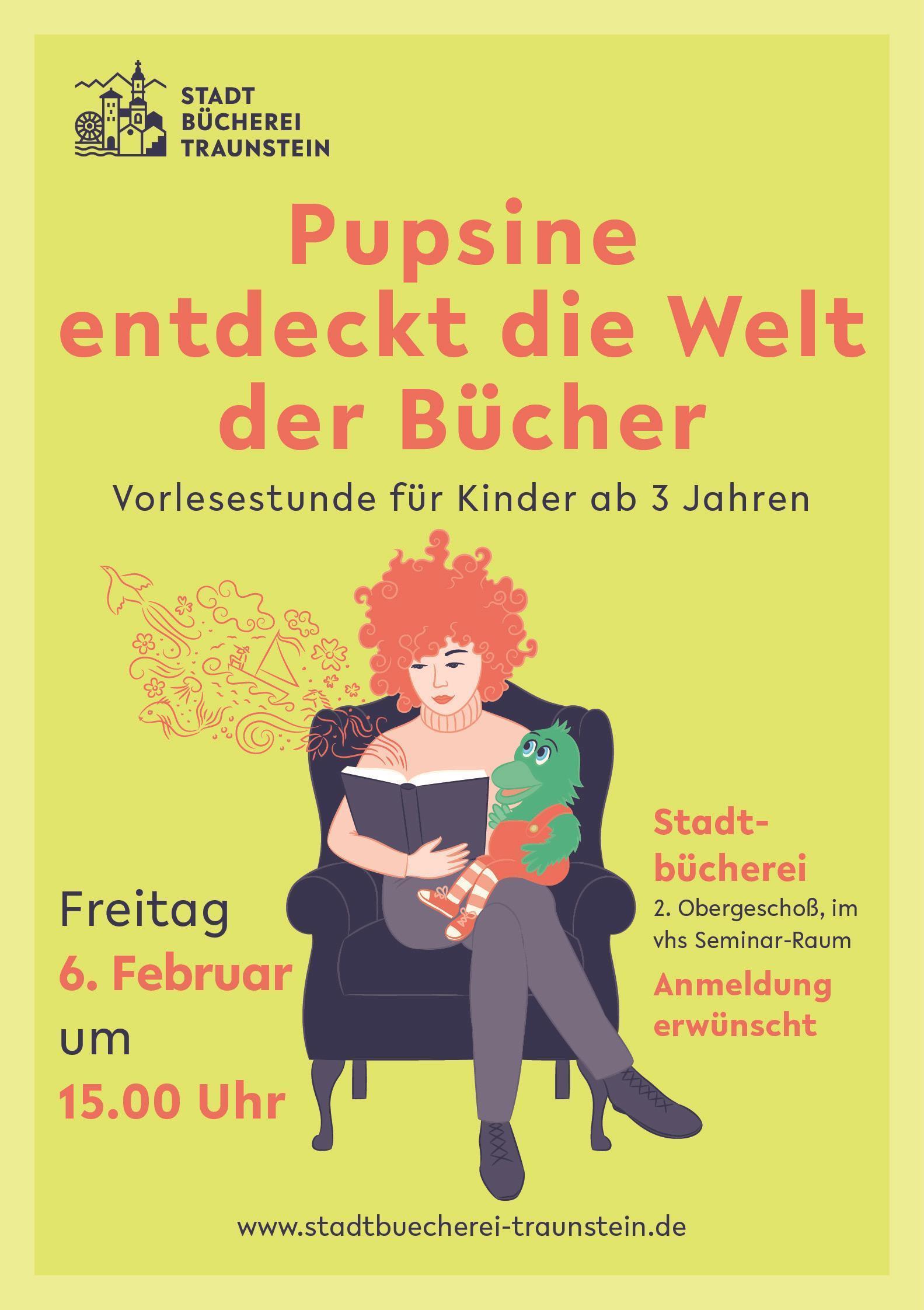 Pupsine entdeckt die Welt der Bücher