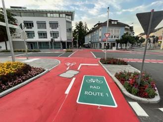 ... und nach dem Umbau zur Fahrradstraße. (© Große Kreisstadt Traunstein)