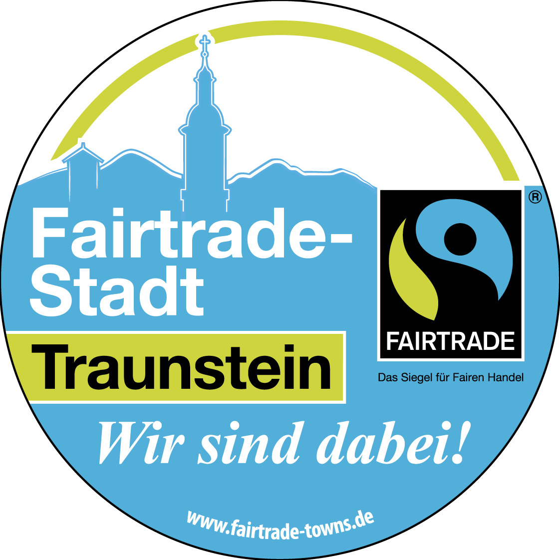 Aufkleber Fairtrade-Stadt Traunstein Leider haben wir keinen Alternativtext zu diesem Bild, aber wir arbeiten daran.