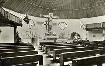 Heilig Kreuz innen Postkarte um 1960