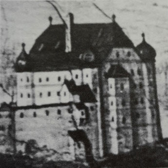 Schloss Neugereut – Ausschnitt aus einem Wandgemälde von Hans Thonauer, Münchner Residenz 1590