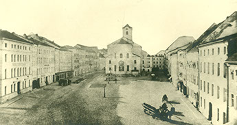 St. Oswald Kirche Turm mit Notdach um 1880 (Sammlung Heimathaus) 2